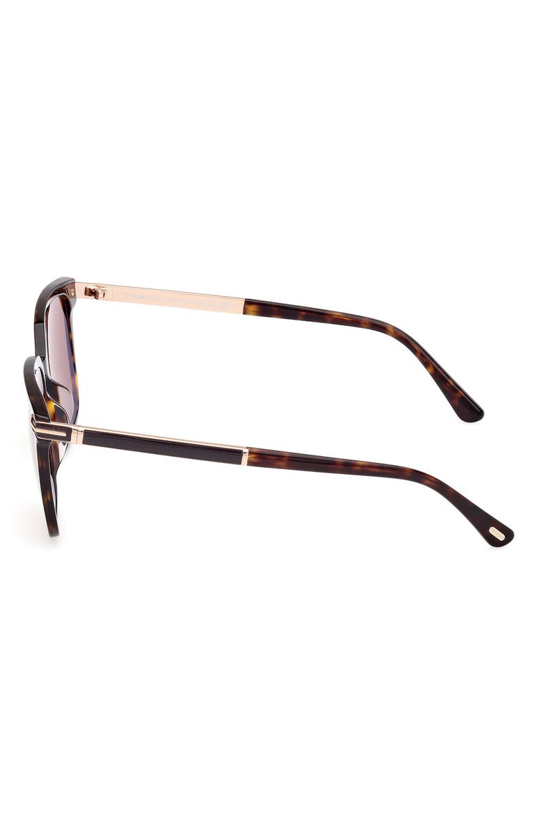 TOM FORD 56mm Square Sunglasses, Alternate, color, Dark Havana / Brown