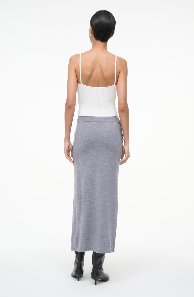 STAUD Wilma Merino Wool Skirt, Alternate, color, Heather Grey