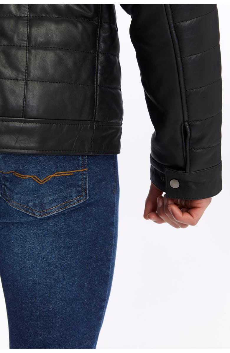 FURNIQ UK LLC Sterling Quilted Leather Puffer Jacket, Alternate, color, Black