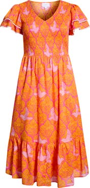 SUGARLIPS Jaidy Floral Patte Tiered Midi Dress
