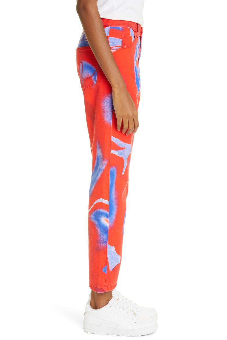 Unisex Print Straight Leg Jeans, Alternate, color, BLUE
