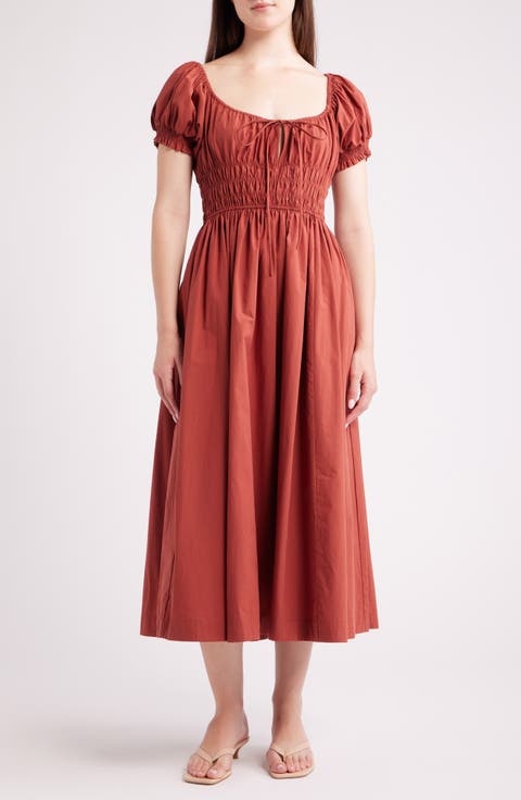 Phillipa Cap Poplin Midi Dress