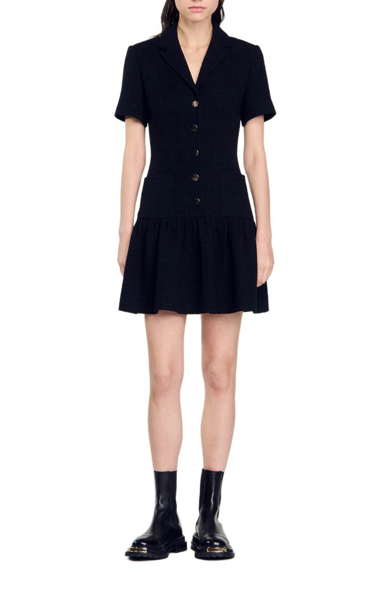 SANDRO Short tweed dress, Alternate, color, 