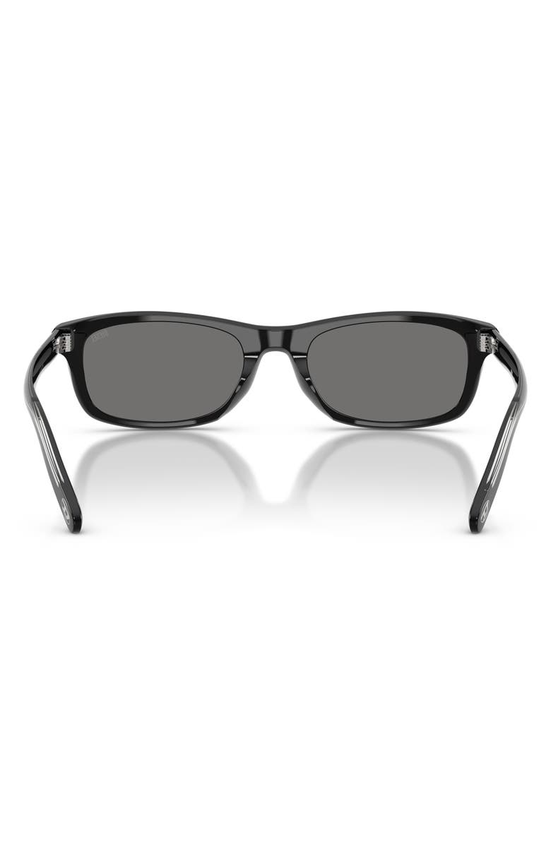 DIESEL<sup>®</sup> 54mm Polarized Rectangular Sunglasses, Alternate, color, Solid Black / Dark Grey Polar