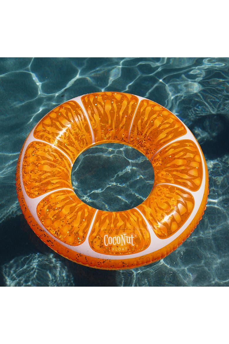 Tangerine Orange Glitter 42 Inch Pool Float Ring, Alternate, color, Orange