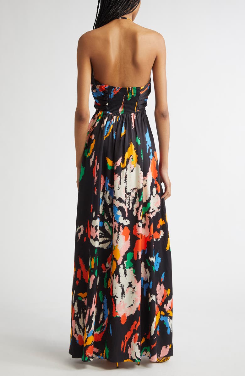 A.L.C. Al Print Halter Gown, Alternate, color, Black Multi