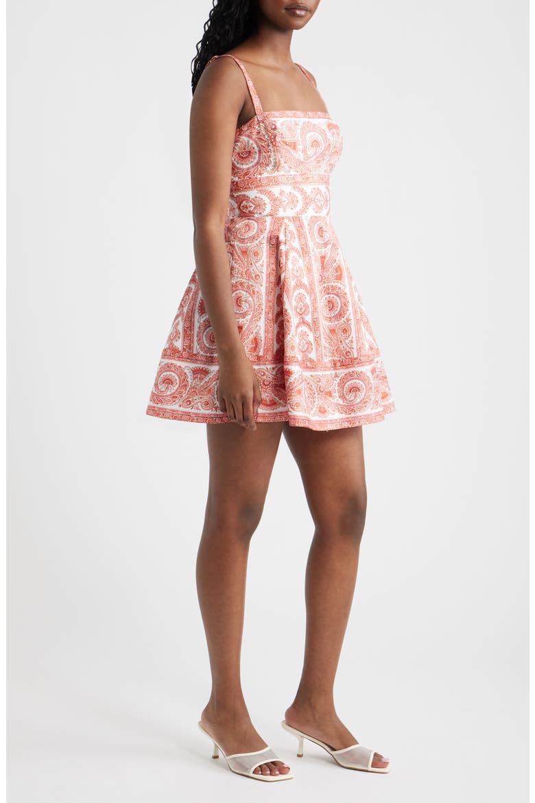The Margot Paisley Fit & Flare Minidress, Alternate, color, CORSICA PAISLEY CORAL