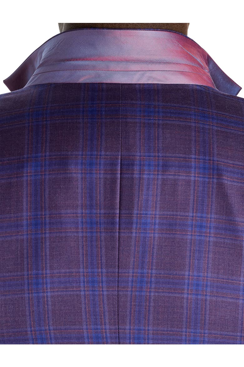 Big & Tall Bright Plaid Sport Coat, Alternate, color, PLUM