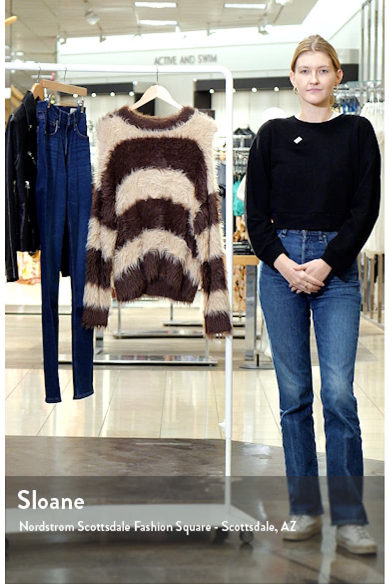 Stripe Faux Fur Sweater video