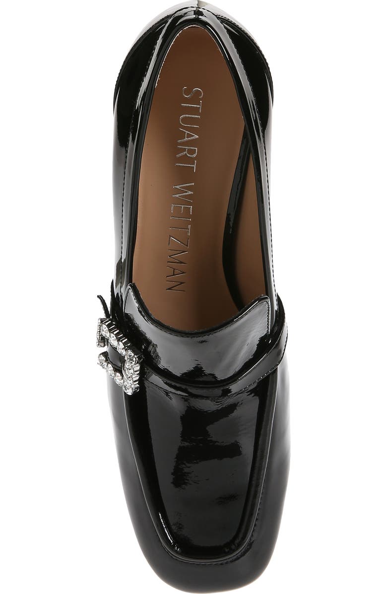 Stuart Weitzman Crystal Geo Buckle Loafer Pump, Alternate, color,