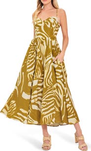 FLYING TOMATO Print Midi Dress