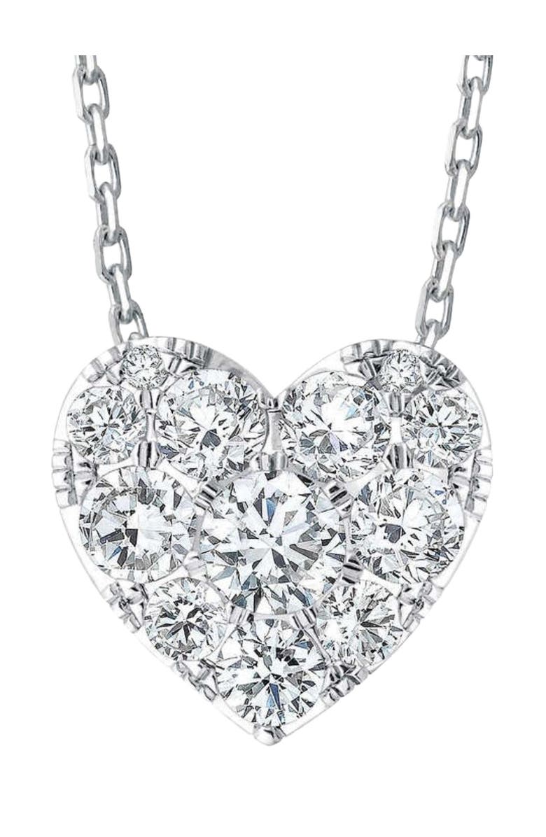 Bliss Diamond 3/4Ct Diamond Heart Pendant 14k Gold 18" Necklace Lab Grown, Main, color,