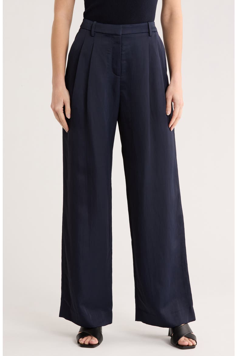 Sulli Pleated Pants, Main, color, MIDNIGHT