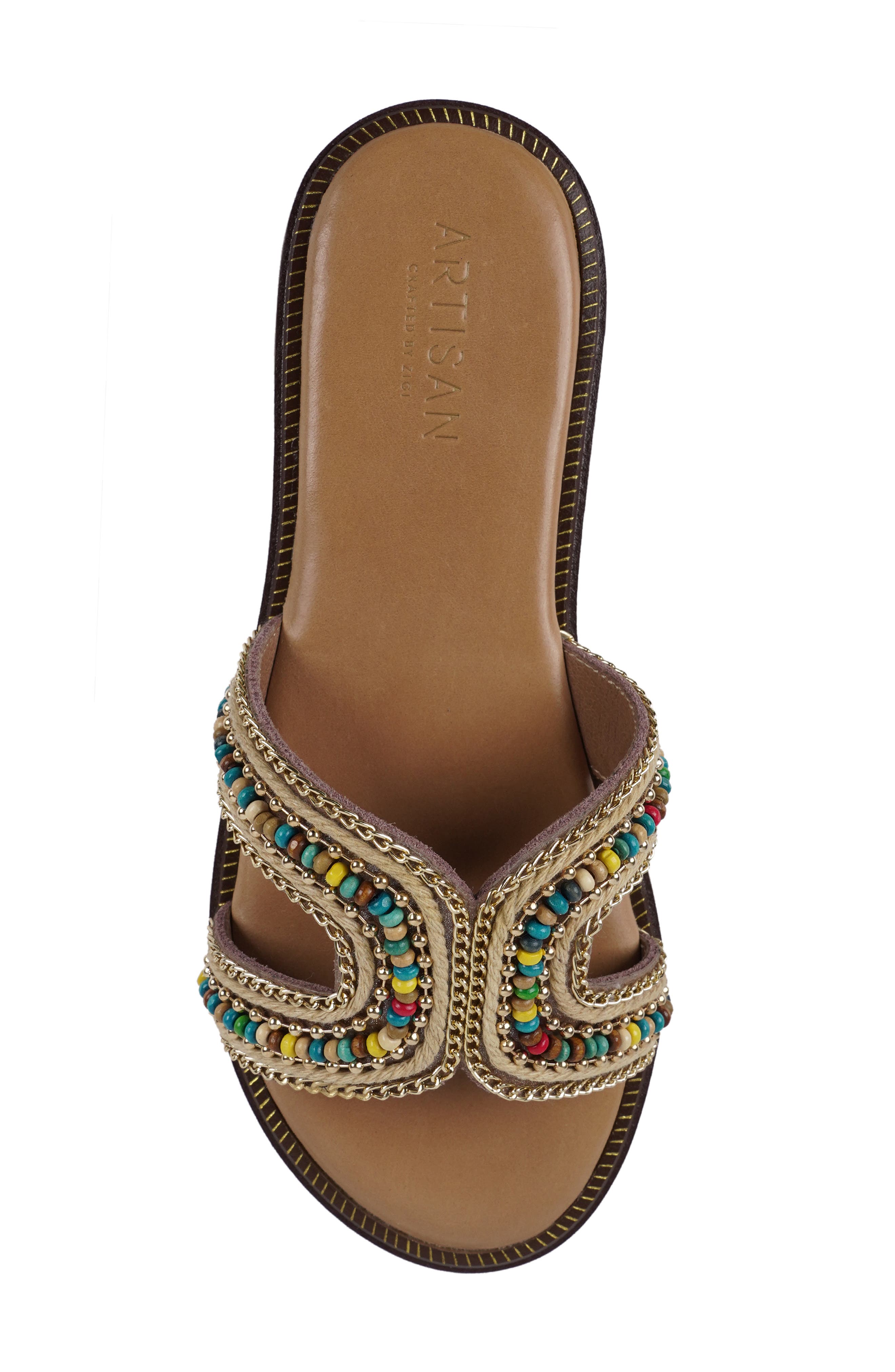 Badalona Beaded Slide Sandal, Alternate, color, LIGHT TAN