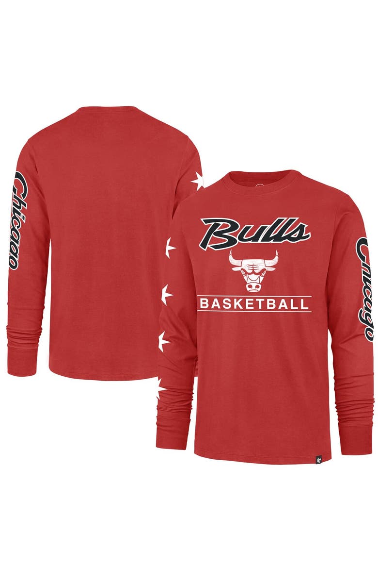 Men's '47 Red Chicago Bulls 2023/24 City Edition Triplet Franklin Long Sleeve T-Shirt, Alternate, color, Red