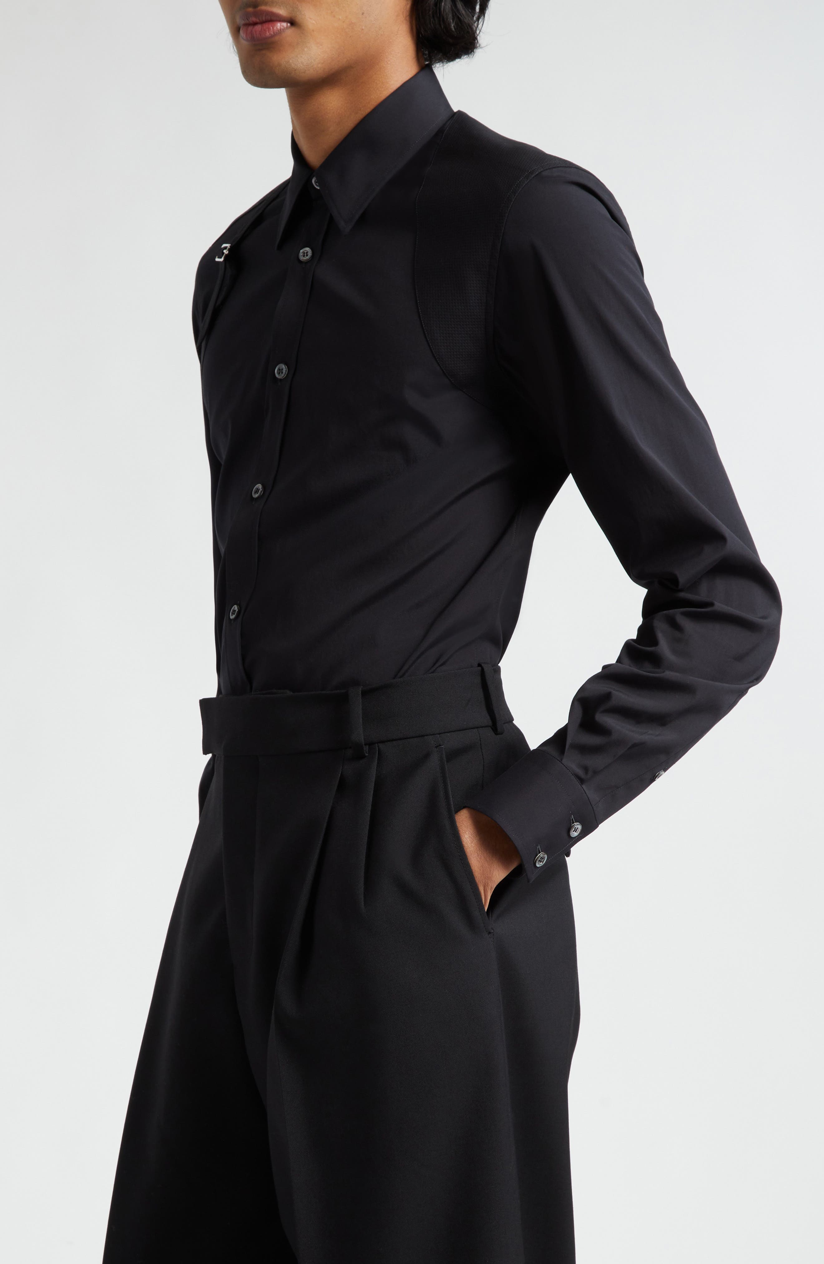 alexander mcqueen men's dress shirt Alexander McQueen Blue Cotton Harness Shirt M Alexander McQueen