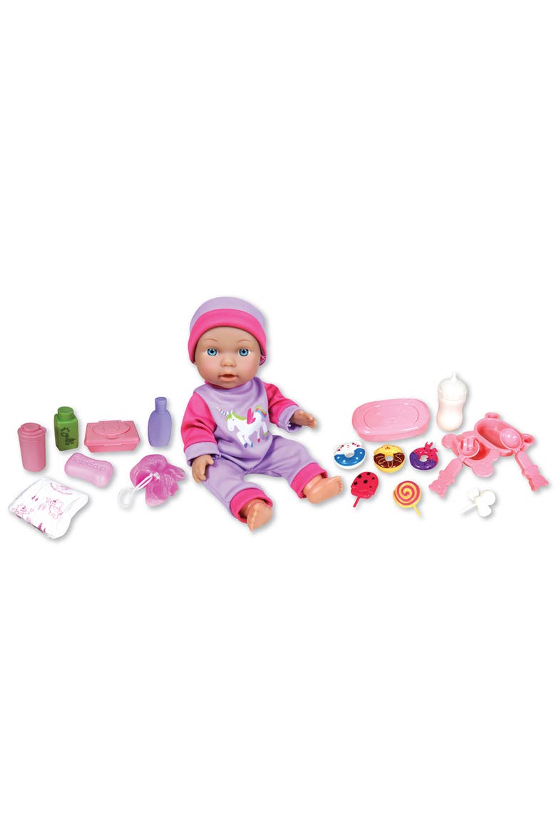 12 Inch Baby Doll 16 Piece Playset Feeding & Care Accessories, Main, color, Multicolored