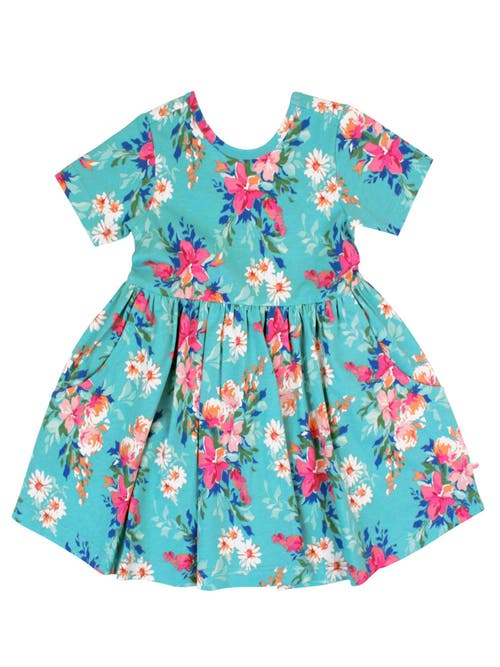Rufflebutts Girls Knit Short Sleeve Twirl Dress In Multi