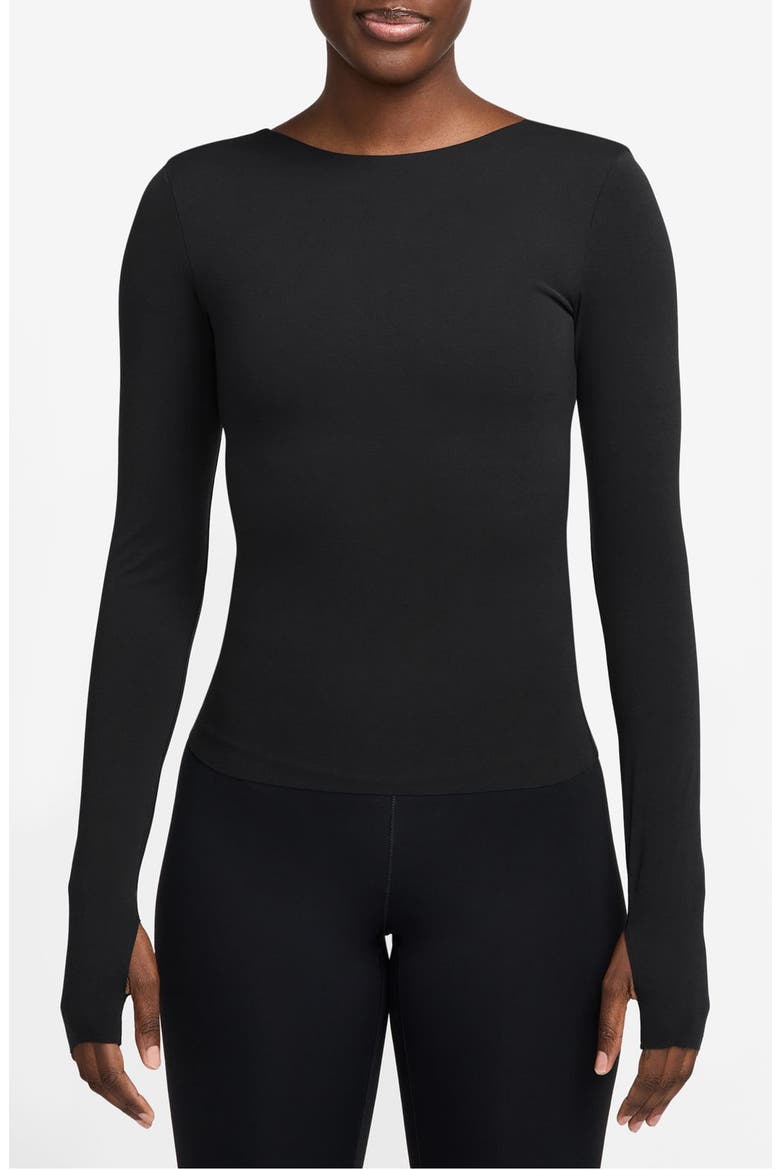 Zenvy Dri-FIT Open Back Top, Main, color, BLACK/ PCG3C
