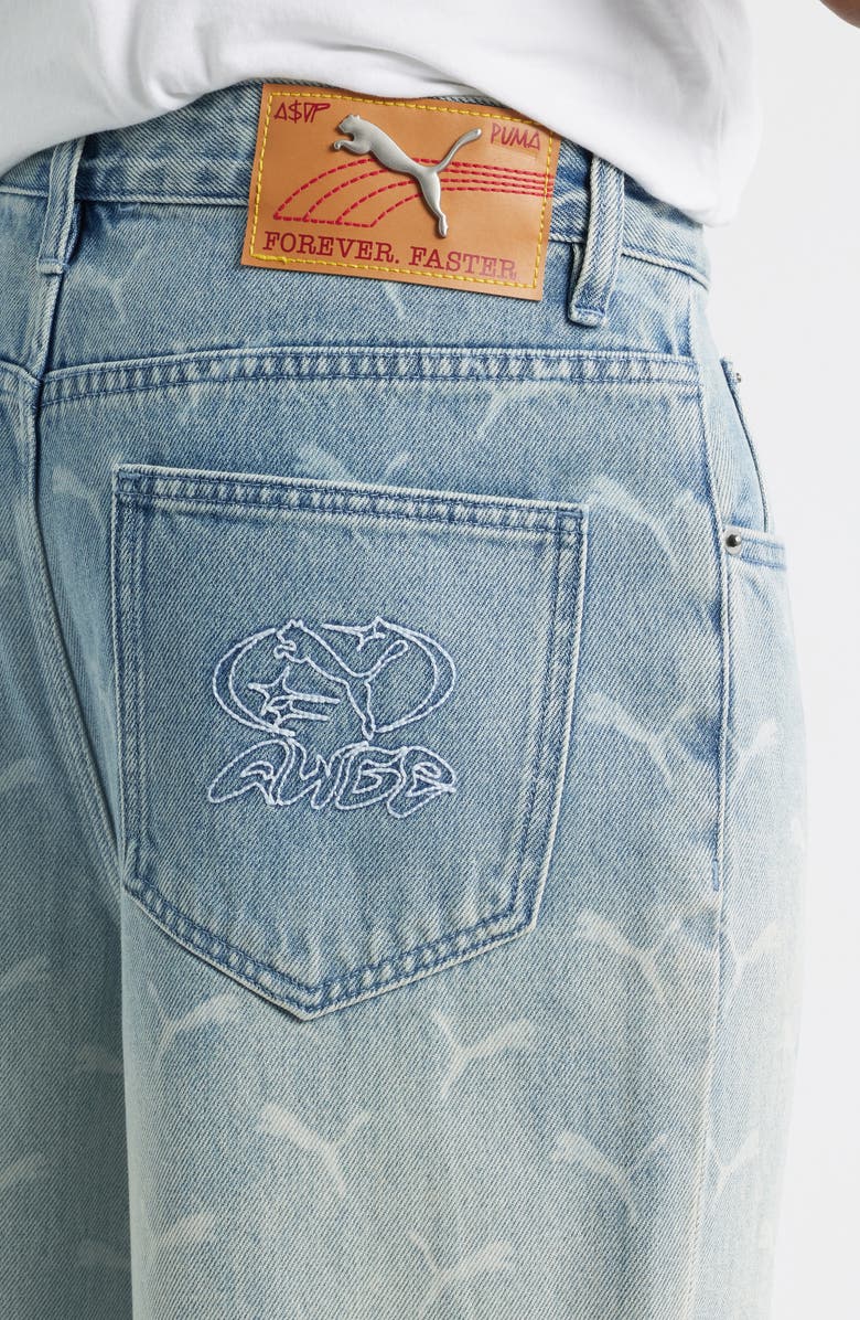 PUMA x A$AP Rocky Laser Monogram Baggy Jeans, Alternate, color, Faded Denim