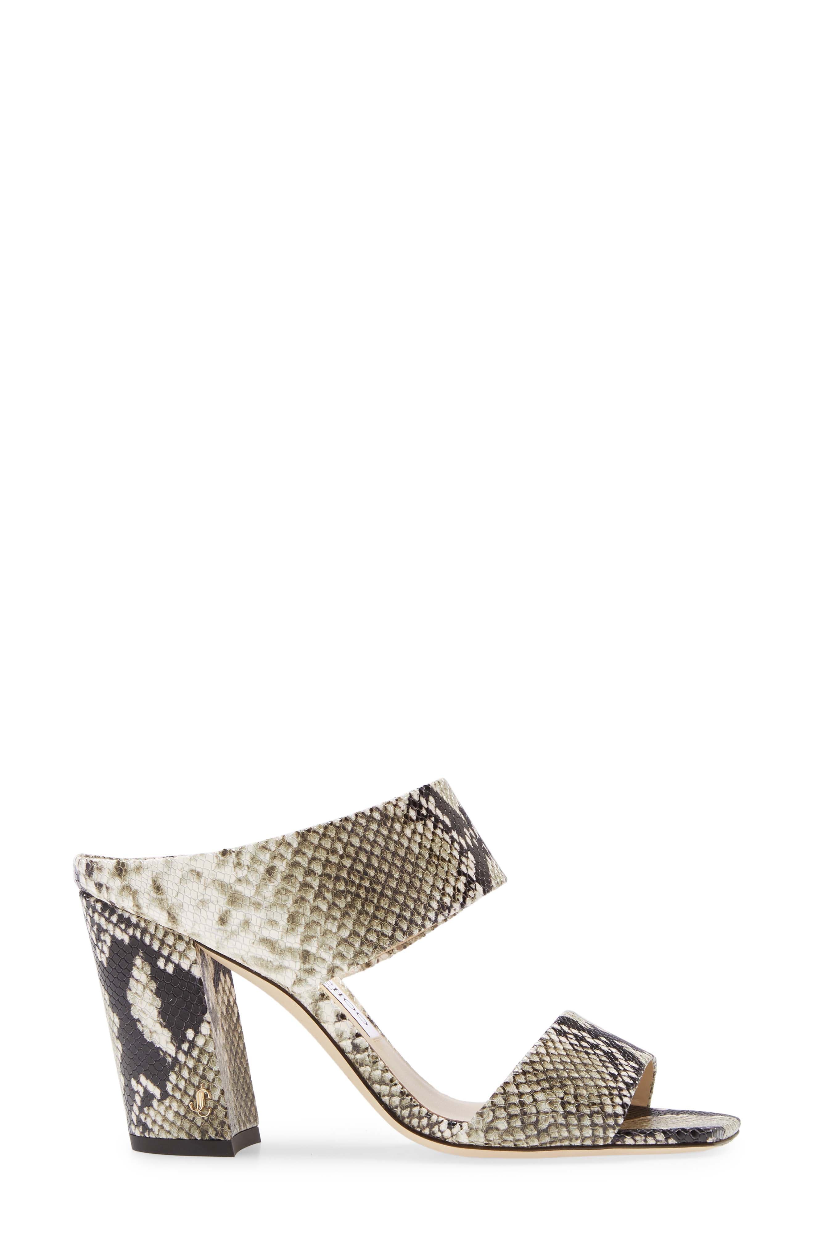 Matty Snake Embossed Double Band Sandal, Alternate, color, ROCCIA