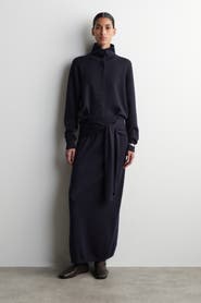 COS Tie-Waist Merino Wool Midi Skirt