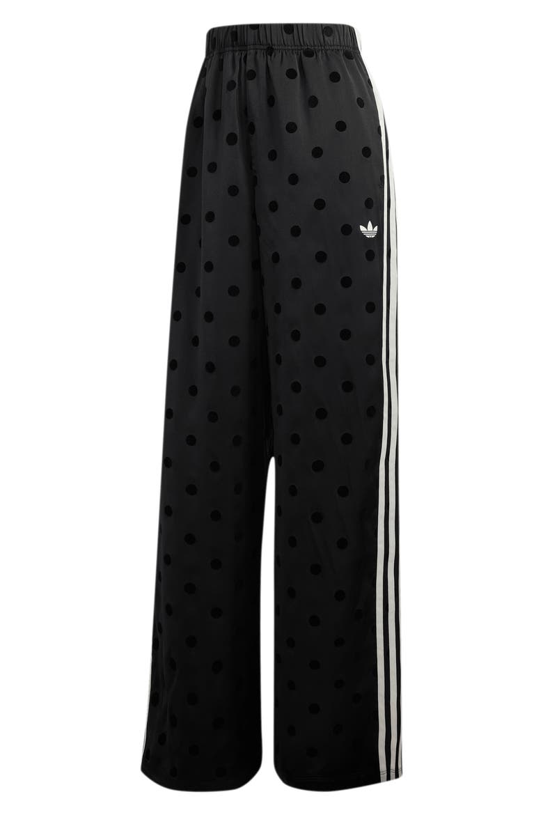 Firebird Polka Dot Wide Leg Track Pants, Alternate, color, BLACK