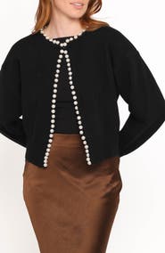 Petal & Pup Bloom Faux Pearl Trim Cardigan