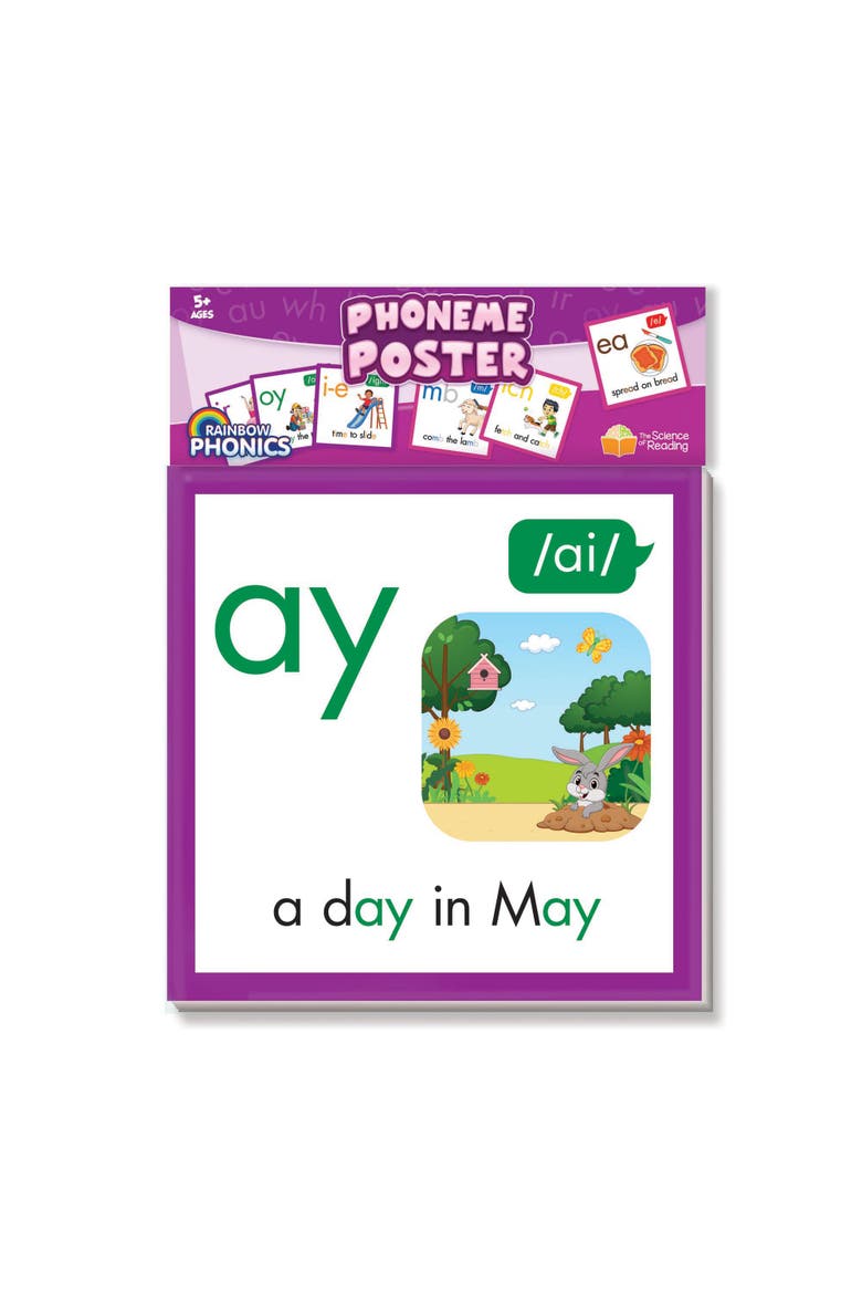 Rainbow Phonics 67 Phoneme Posters, Main, color, Multicolored