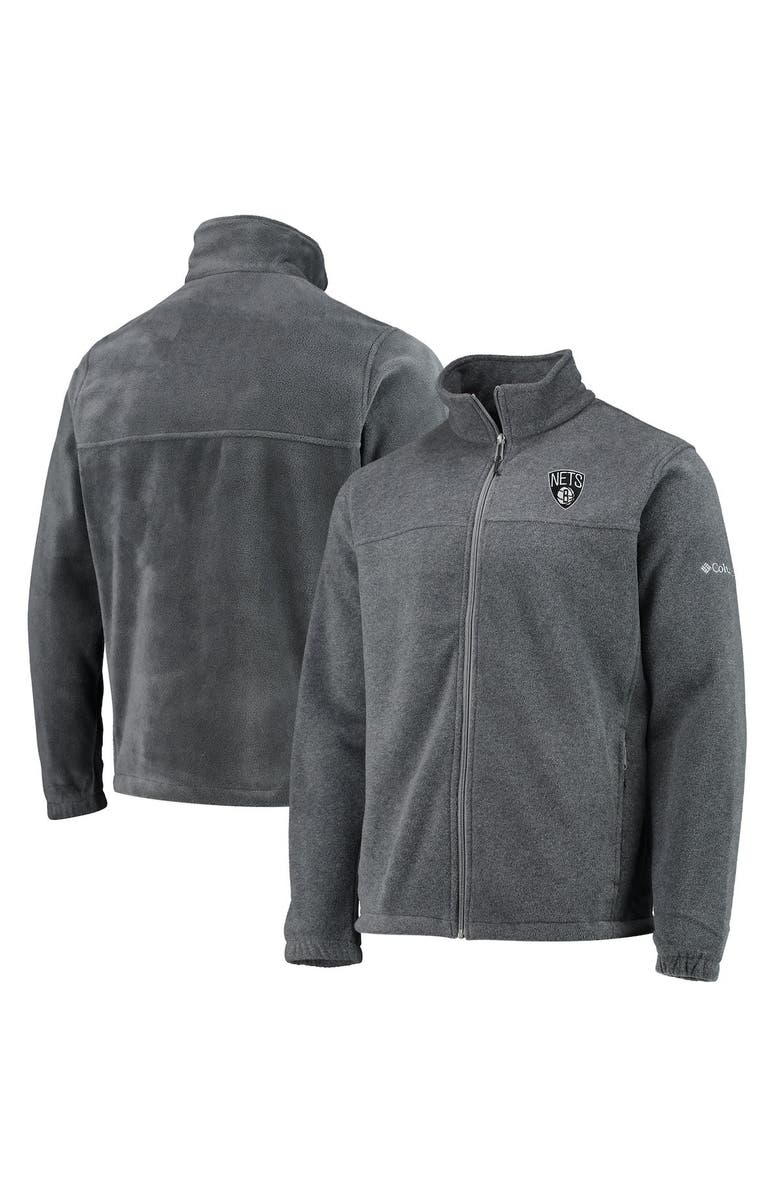 Columbia Men's Columbia Brooklyn Nets Heathered Charcoal Flanker Full-Zip Jacket, Main, color, Heather Charcoal