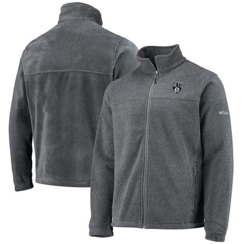Men's Columbia Brooklyn Nets Heathered Charcoal Flanker Full-Zip Jacket