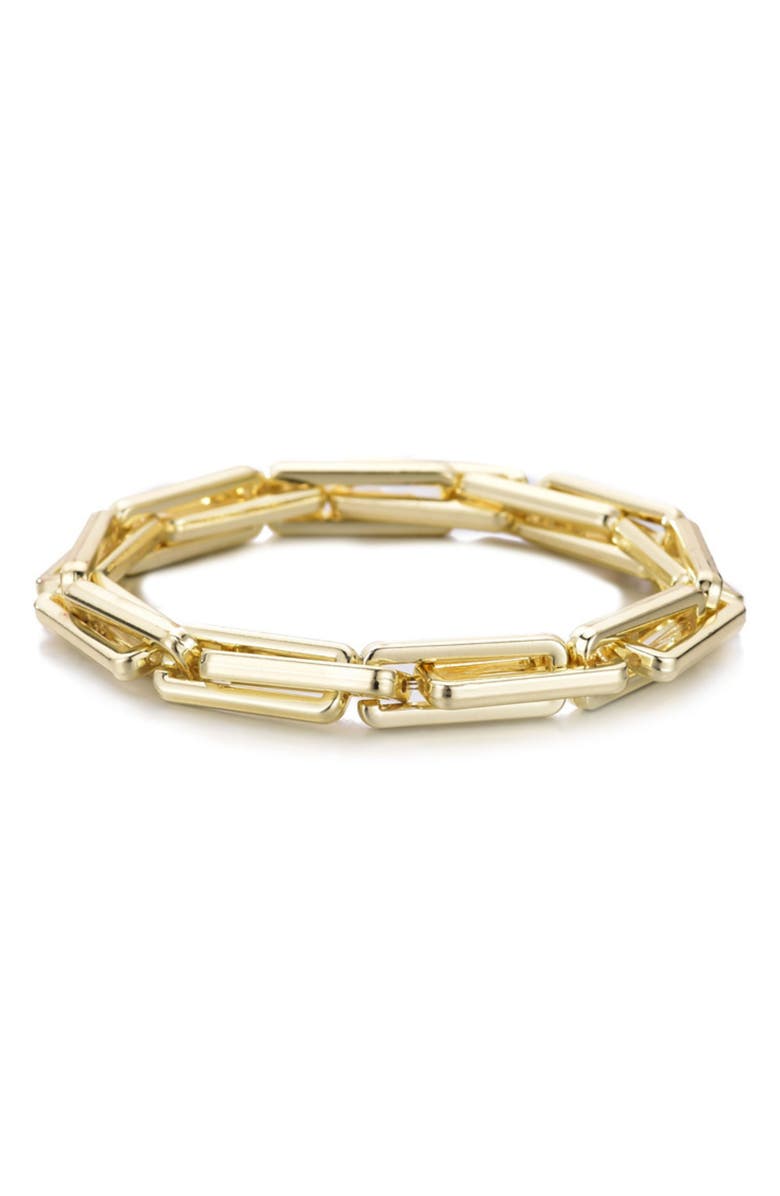 Adornia Rectangular Paperclip Bracelet, Main, color, Gold