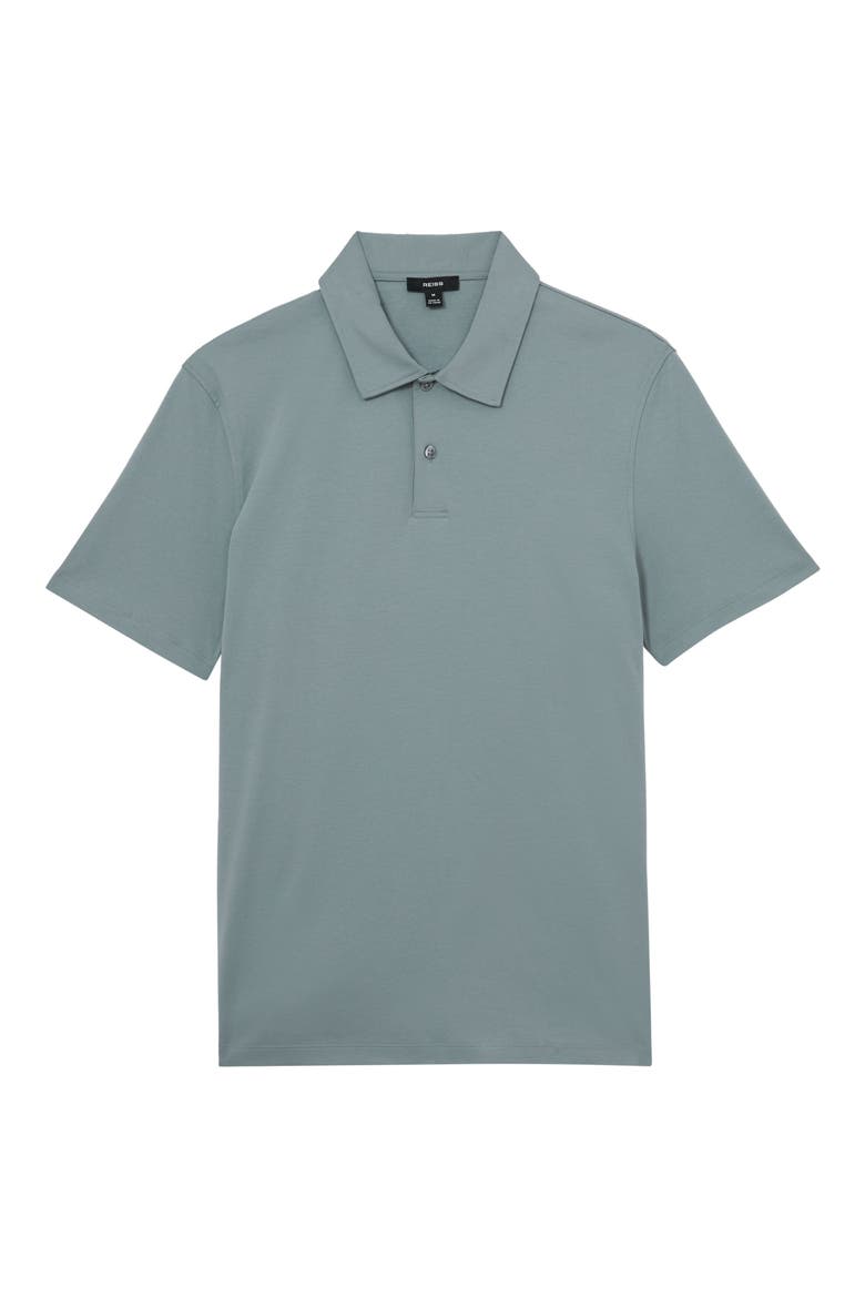 Earl Solid Cotton Polo, Alternate, color, STEEL BLUE