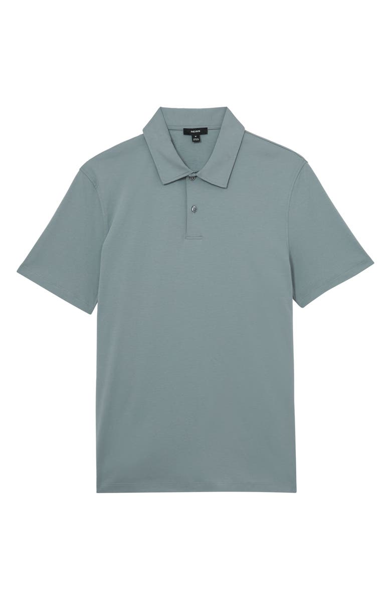 Reiss Earl Solid Cotton Polo, Alternate, color, Steel Blue