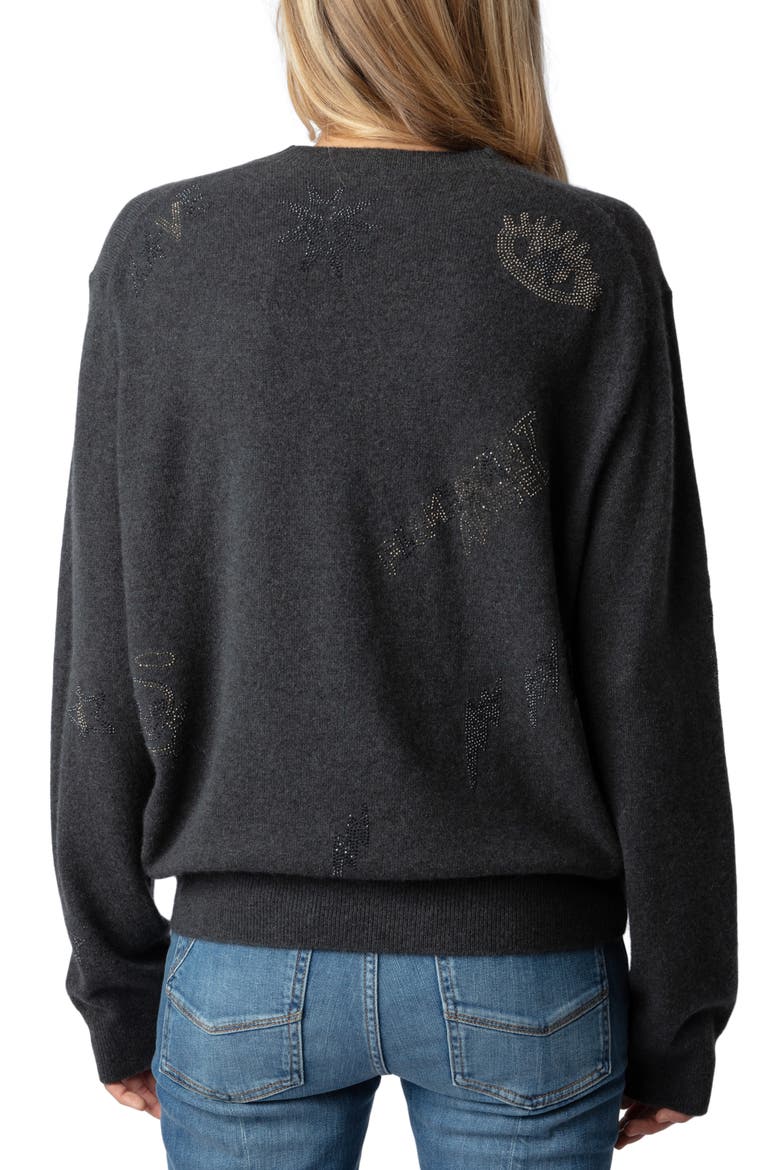 Bead Detail Cashmere Sweater, Alternate, color, KAKI SLATE