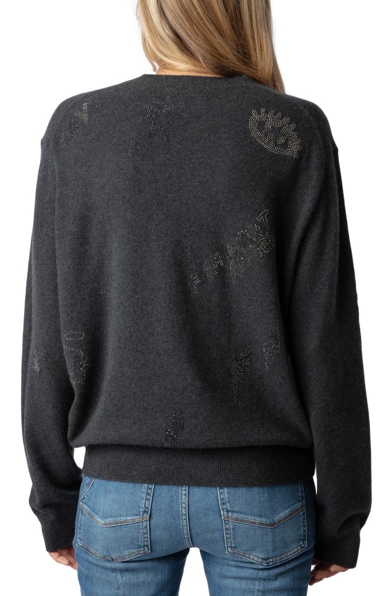 Zadig & Voltaire Bead Detail Cashmere Sweater, Alternate, color,