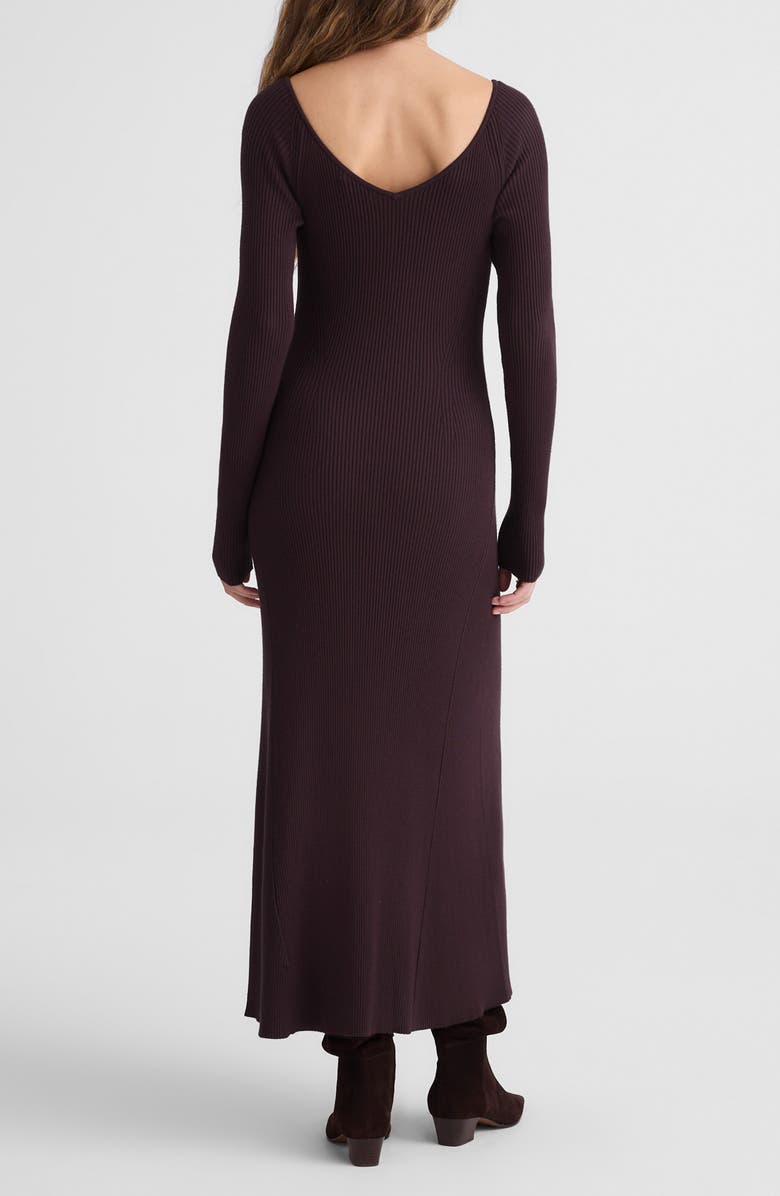 Madewell The Signature Knit V-Neck Midi Dress, Alternate, color, Espresso