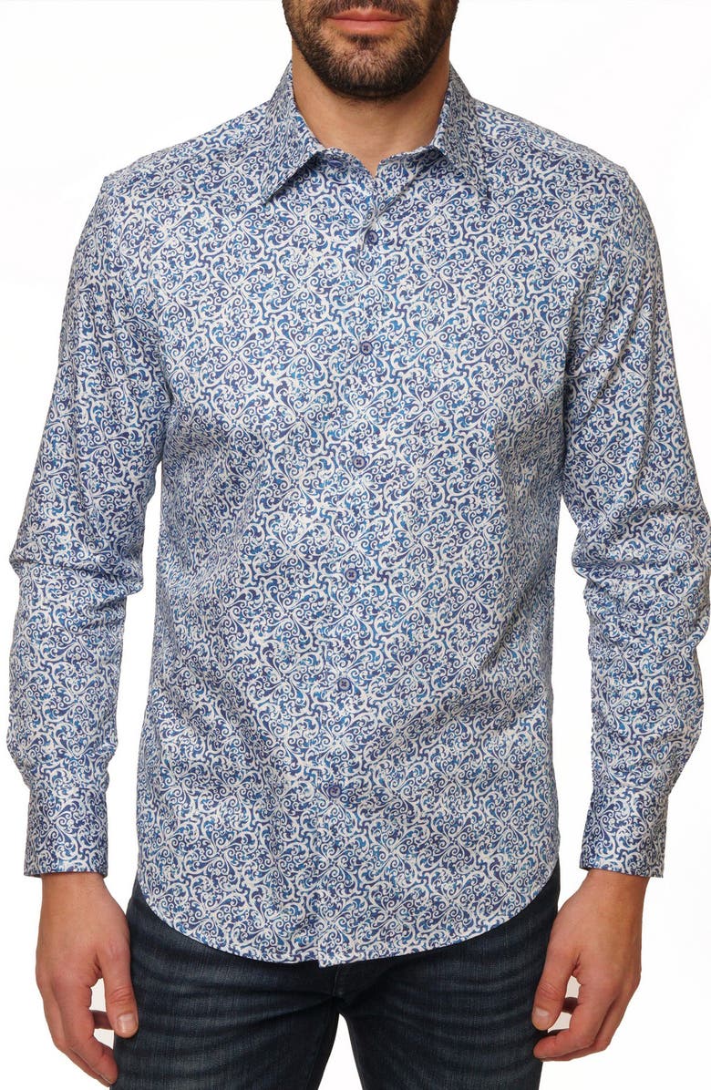Robert Graham Madrone Long Sleeve Cotton Shirt, Main, color,