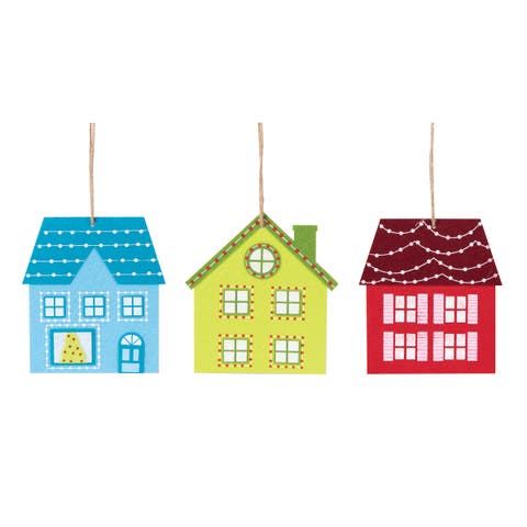 Christmas House Ornament Set of 3