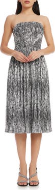 Dress the Population Nadine Metallic Strapless Fit & Flare Cocktail Dress