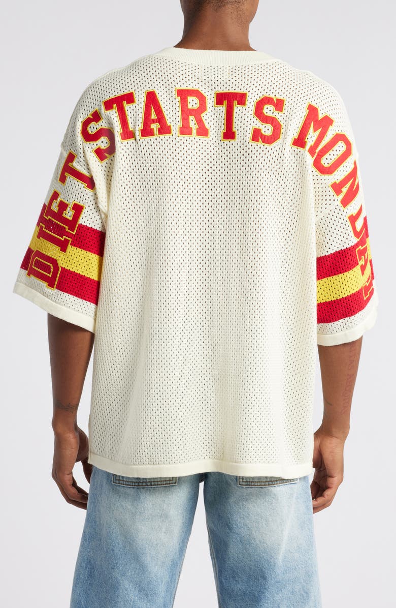 DIET STARTS MONDAY '84 Mesh Appliqué Cotton Graphic Jersey, Alternate, color, 