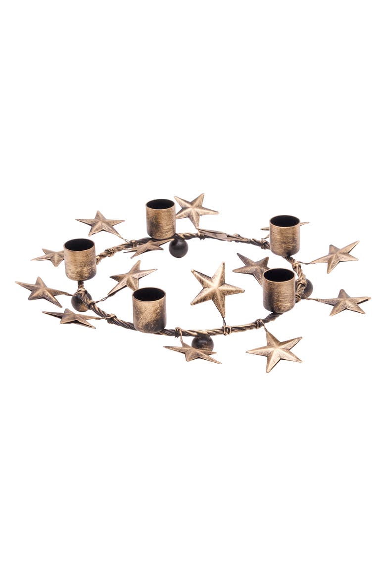 Star 5 Taper Candle Holder, Main, color, Gold