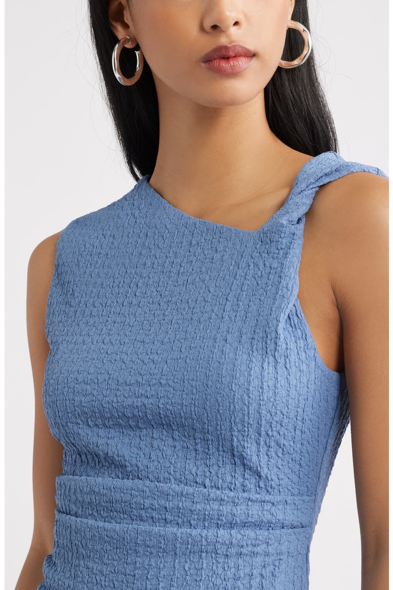 Twisted Shoulder Textured Tank, Alternate, color, BLUE UMBRA
