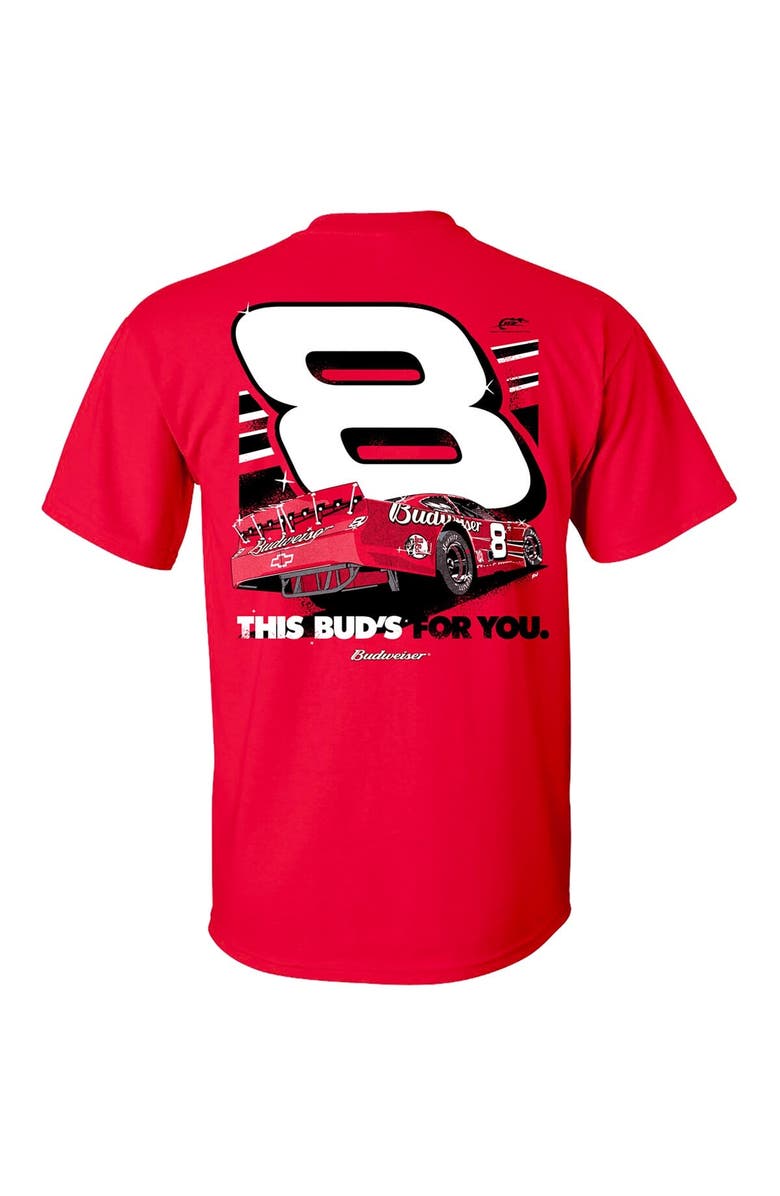 JR MOTORSPORTS OFFICIAL TEAM APPAREL Men's JR Motorsports Official Team Apparel Red Dale Earnhardt Jr. Budweiser Car T-Shirt, Alternate, color, Red
