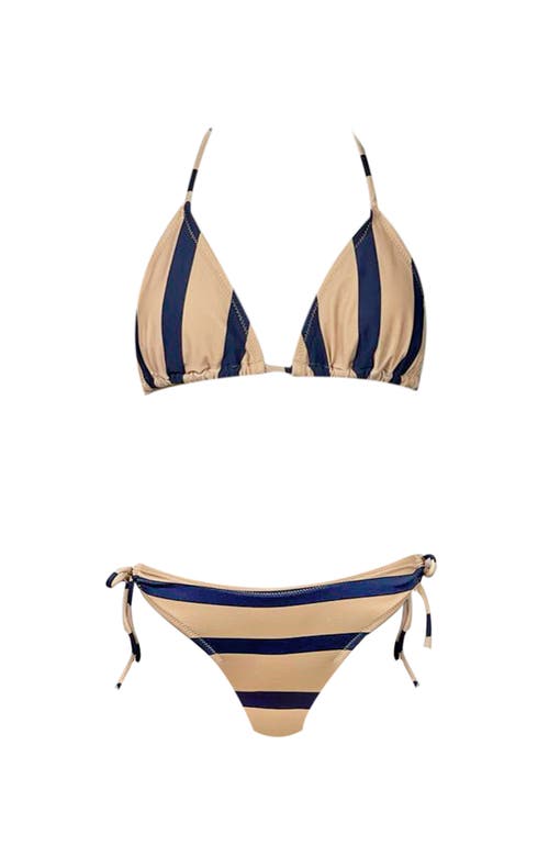 NESSI BYRD NESSI BYRD KIDS' STRIPE TRIANGLE TWO-PIECE BIKINI