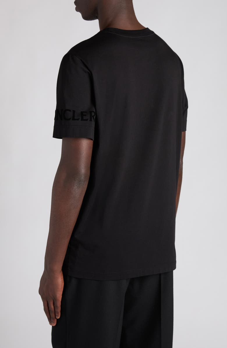 Moncler Logo Patch Cotton T-Shirt, Alternate, color, Black