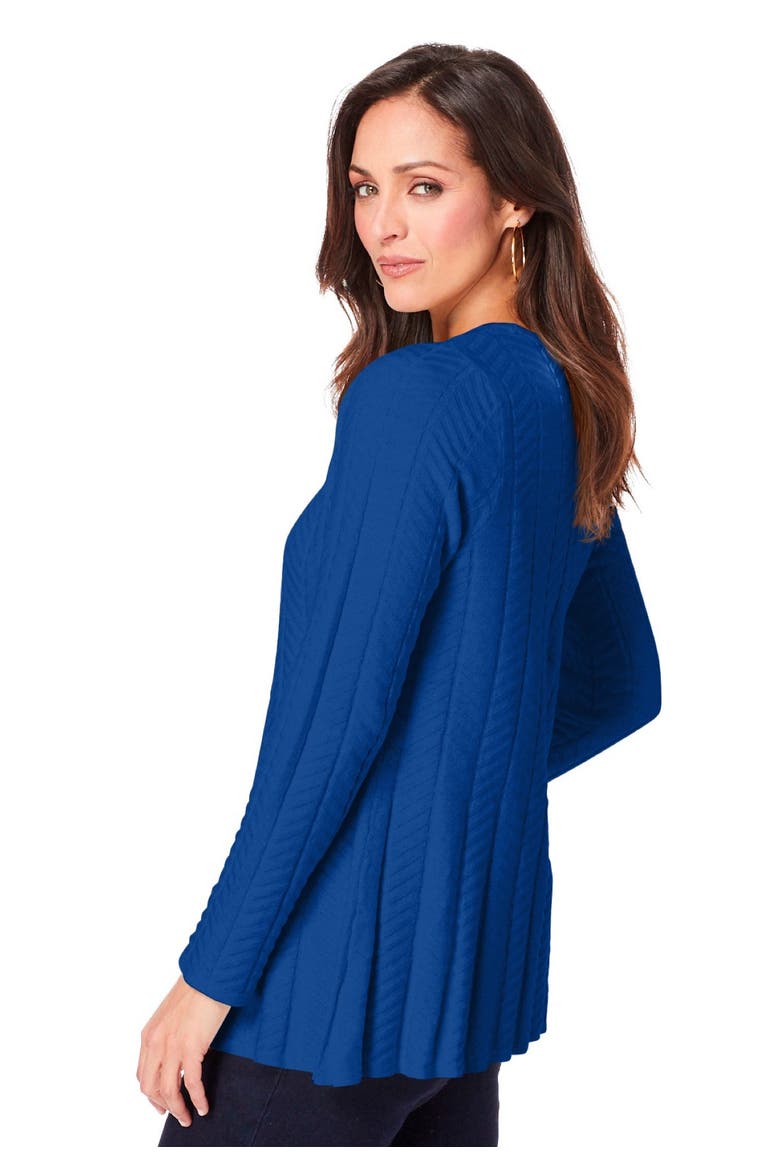 Chevron Fit & Flare Sweater, Alternate, color, DARK SAPPHIRE