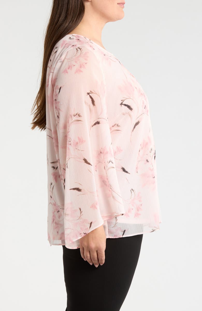 Anne Klein Metallic Print Top, Alternate, color, Soft Blossom Multi