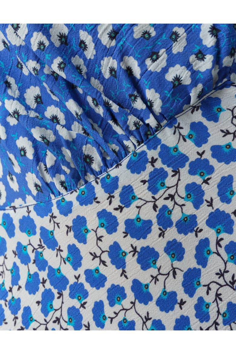 Faye Floral Crepe Midi Dress, Alternate, color, Blue Floral