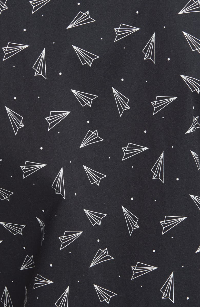 Public Art Paper Airplane Short Sleeve Button-Down Shirt, Alternate, color,